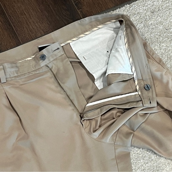 Nike Golf Dri-fit Khaki Pants 38x32 Lightweight Pleated Front Belt Loops - Picture 7 of 12